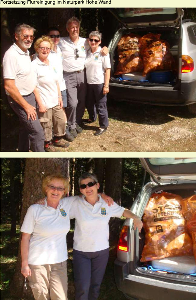 Fortsetzung Flurreinigung im Naturpark Hohe Wand