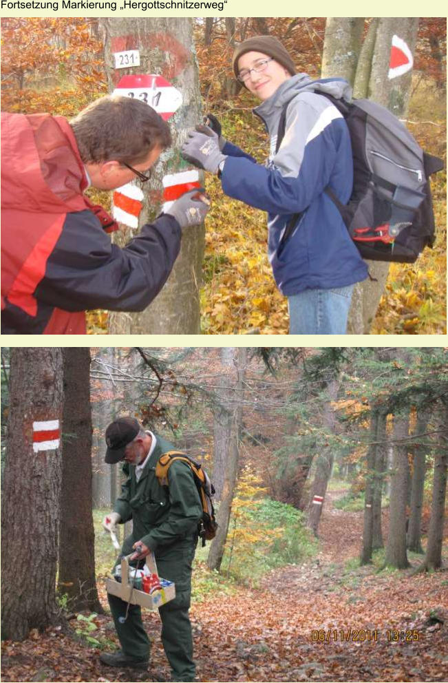 Fortsetzung Markierung „Hergottschnitzerweg“