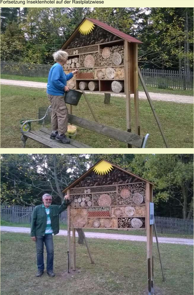 Fortsetzung Insektenhotel auf der Rastplatzwiese